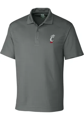 Cutter and Buck Cincinnati Bearcats Mens Charcoal Genre Short Sleeve Polo