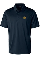 Cutter and Buck Cal Golden Bears Mens Navy Blue Prospect Textured Short Sleeve Polo