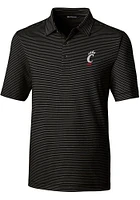 Cutter and Buck Cincinnati Bearcats Mens Black Forge Embroidered Logo Short Sleeve Polo