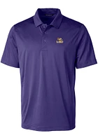 Cutter and Buck LSU Tigers Mens Prospect Textured Short Sleeve Polo