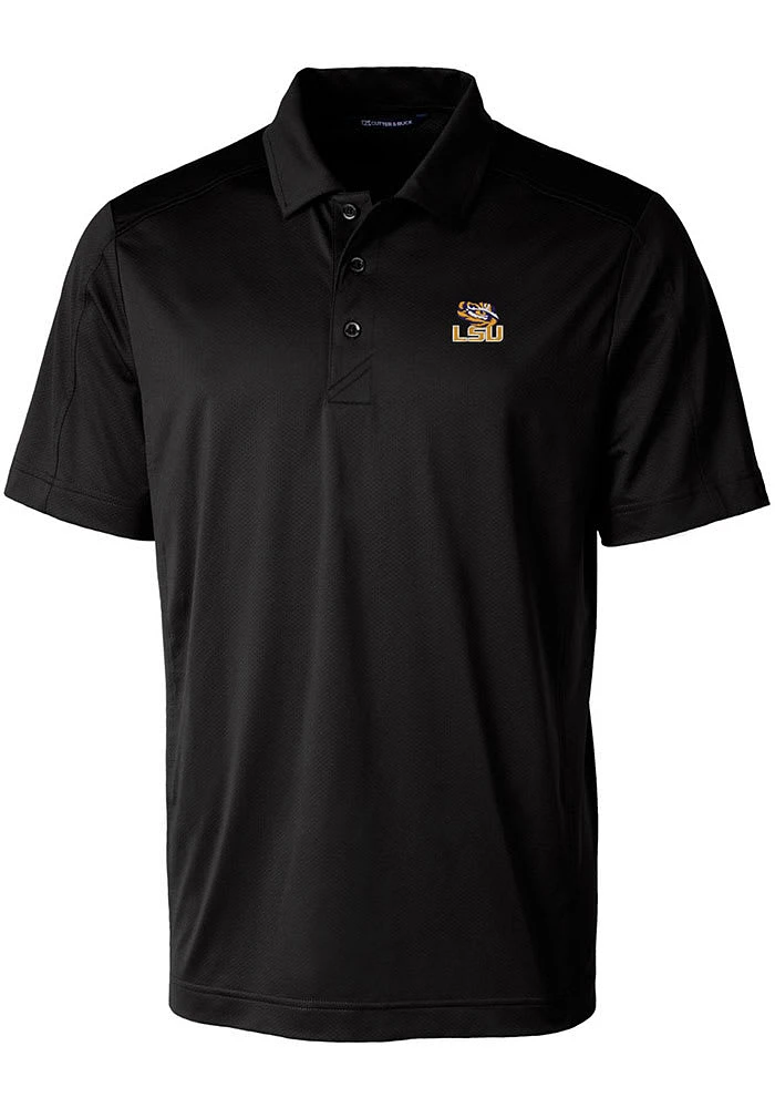 Cutter and Buck LSU Tigers Mens Prospect Textured Short Sleeve Polo