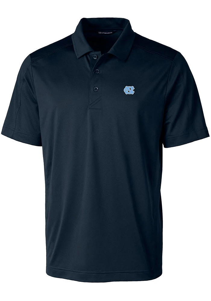 Cutter and Buck North Carolina Tar Heels Mens Navy Blue Prospect Textured Short Sleeve Polo