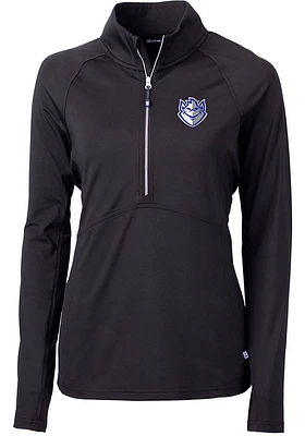 Cutter and Buck Saint Louis Billikens Womens Black Adapt Eco Qtr Zip