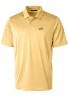 Cutter and Buck Purdue Boilermakers Mens Yellow Prospect Textured Short Sleeve Polo