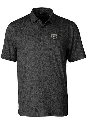 Cutter and Buck Oakland University Golden Grizzlies Mens Black Pike Constellation Short Sleeve P..
