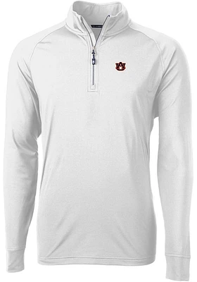 Cutter and Buck Auburn Tigers Mens Adapt Eco Knit Long Sleeve Qtr Zip Pullover