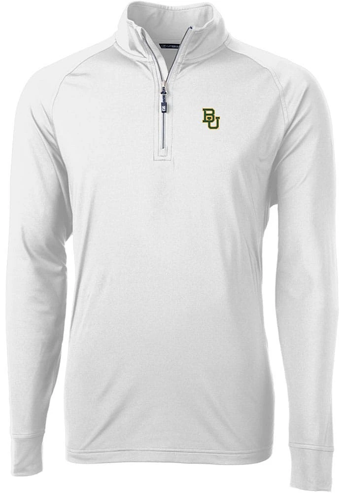 Cutter and Buck Baylor Bears Mens Adapt Eco Knit Long Sleeve Qtr Zip Pullover