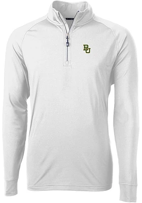 Cutter and Buck Baylor Bears Mens Adapt Eco Knit Long Sleeve Qtr Zip Pullover