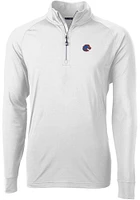 Cutter and Buck Boise State Broncos Mens Adapt Eco Knit Long Sleeve Qtr Zip Pullover