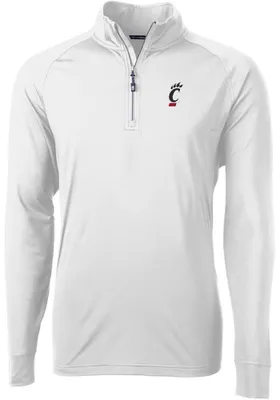 Cutter and Buck Cincinnati Bearcats Mens Adapt Eco Knit Long Sleeve Qtr Zip Pullover