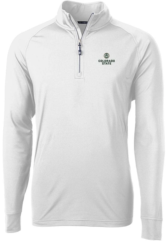 Cutter and Buck Colorado State Rams Mens Adapt Eco Knit Long Sleeve Qtr Zip Pullover