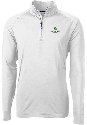 Cutter and Buck Colorado State Rams Mens Adapt Eco Knit Long Sleeve Qtr Zip Pullover