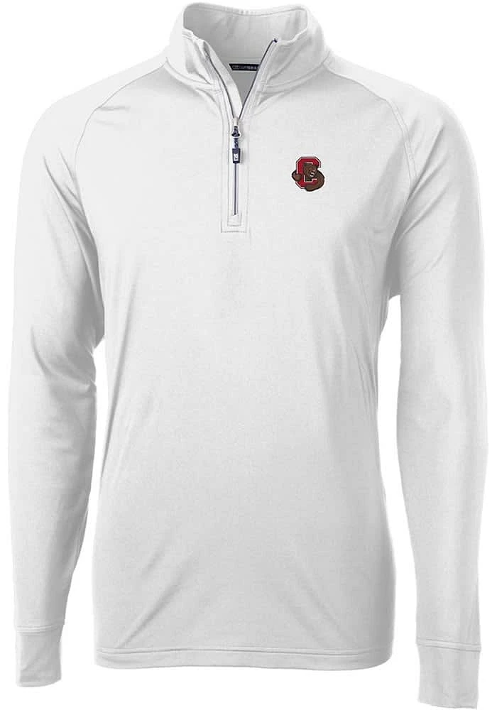 Cutter and Buck Cornell Big Red Mens Adapt Eco Knit Long Sleeve Qtr Zip Pullover