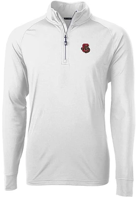 Cutter and Buck Cornell Big Red Mens Adapt Eco Knit Long Sleeve Qtr Zip Pullover