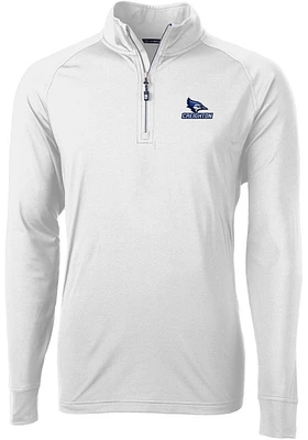 Cutter and Buck Creighton Bluejays Mens Adapt Eco Knit Long Sleeve Qtr Zip Pullover