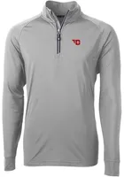 Cutter and Buck Dayton Flyers Mens Adapt Eco Knit Long Sleeve Qtr Zip Pullover