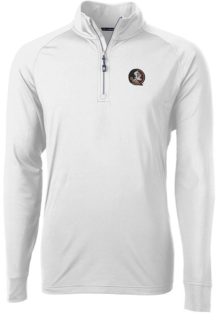 Cutter and Buck Florida State Seminoles Mens Adapt Eco Knit Long Sleeve Qtr Zip Pullover