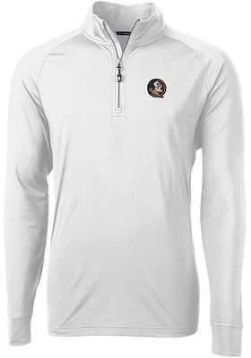 Cutter and Buck Florida State Seminoles Mens Adapt Eco Knit Long Sleeve Qtr Zip Pullover