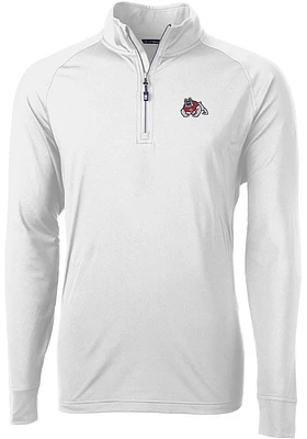 Cutter and Buck Fresno State Bulldogs Mens Adapt Eco Knit Long Sleeve Qtr Zip Pullover