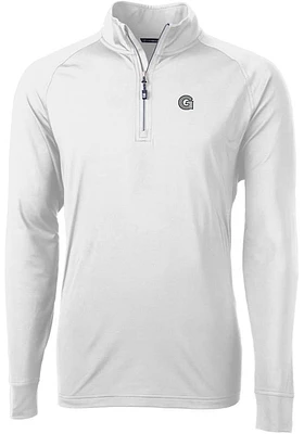 Cutter and Buck Georgetown Hoyas Mens Adapt Eco Knit Long Sleeve Qtr Zip Pullover