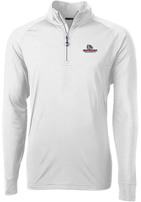 Cutter and Buck Gonzaga Bulldogs Mens Adapt Eco Knit Long Sleeve Qtr Zip Pullover