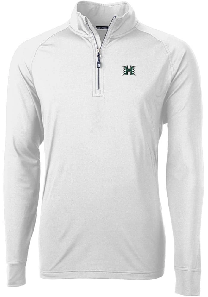 Cutter and Buck Hawaii Warriors Mens Adapt Eco Knit Long Sleeve Qtr Zip Pullover