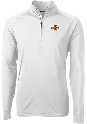 Cutter and Buck Iowa State Cyclones Mens Adapt Eco Knit Long Sleeve Qtr Zip Pullover