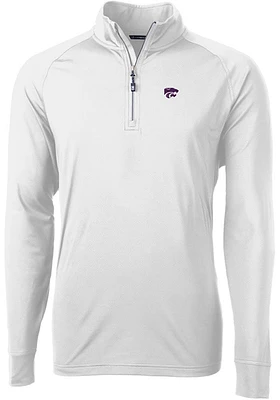 Cutter and Buck K-State Wildcats Mens Adapt Eco Knit Long Sleeve Qtr Zip Pullover
