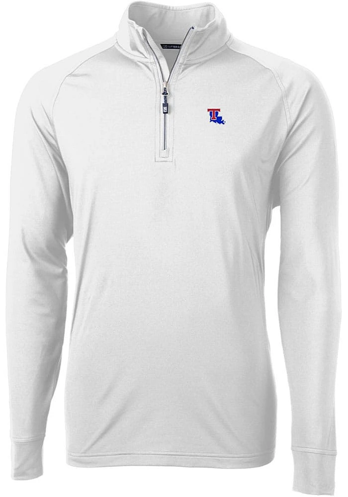 Cutter and Buck Louisiana Tech Bulldogs Mens Adapt Eco Knit Long Sleeve Qtr Zip Pullover