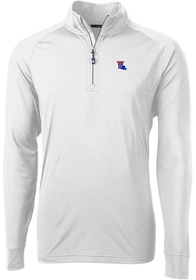 Cutter and Buck Louisiana Tech Bulldogs Mens Adapt Eco Knit Long Sleeve Qtr Zip Pullover