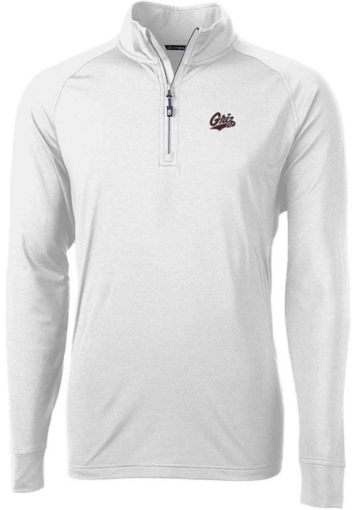 Cutter and Buck Montana Grizzlies Mens Adapt Eco Knit Long Sleeve Qtr Zip Pullover