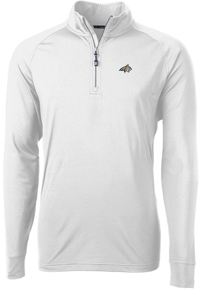 Cutter and Buck Montana State Bobcats Mens Adapt Eco Knit Long Sleeve Qtr Zip Pullover