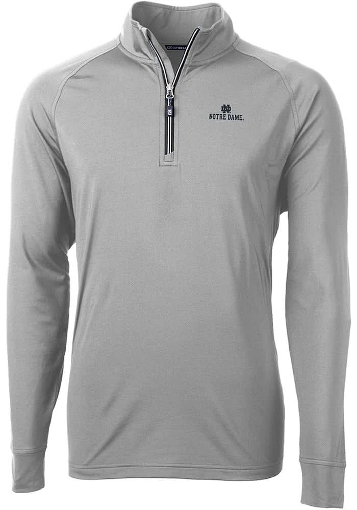 Cutter and Buck Notre Dame Fighting Irish Mens Adapt Stretch Long Sleeve Qtr Zip Pullover