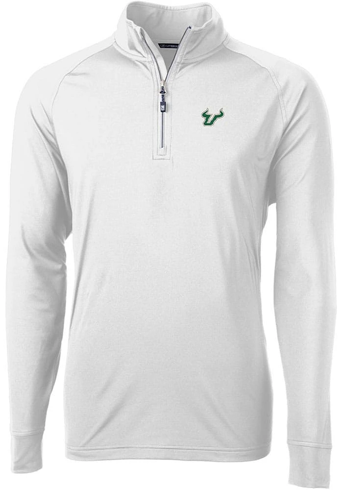 Cutter and Buck South Florida Bulls Mens Adapt Eco Knit Long Sleeve Qtr Zip Pullover