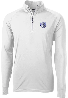 Cutter and Buck Saint Louis Billikens Mens Adapt Eco Knit Long Sleeve Qtr Zip Pullover