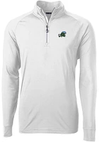 Cutter and Buck Tulane Green Wave Mens Adapt Eco Knit Long Sleeve Qtr Zip Pullover