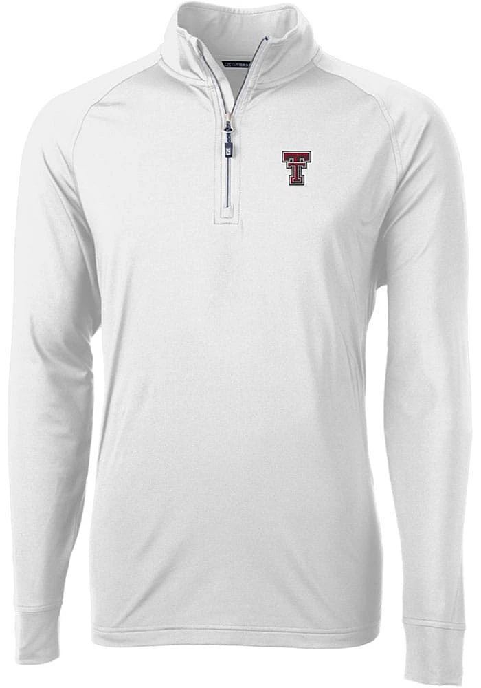 Cutter and Buck Texas Tech Red Raiders Mens Adapt Eco Knit Long Sleeve Qtr Zip Pullover