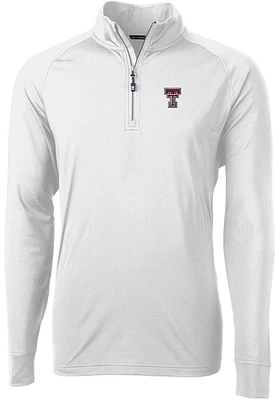 Cutter and Buck Texas Tech Red Raiders Mens Adapt Eco Knit Long Sleeve Qtr Zip Pullover