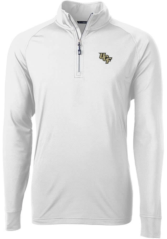 Cutter and Buck UCF Knights Mens Adapt Eco Knit Long Sleeve Qtr Zip Pullover
