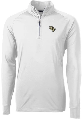 Cutter and Buck UCF Knights Mens Adapt Eco Knit Long Sleeve Qtr Zip Pullover