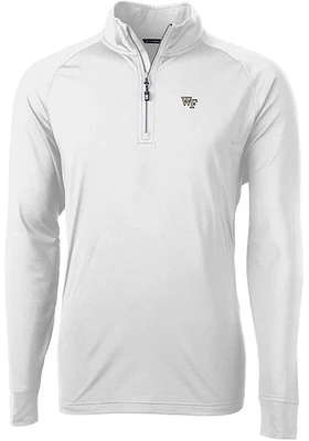 Cutter and Buck Wake Forest Demon Deacons Mens Adapt Eco Knit Long Sleeve Qtr Zip Pullover