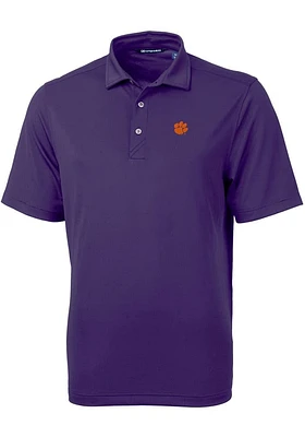 Cutter and Buck Clemson Tigers Mens Virtue Eco Pique Short Sleeve Polo