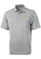 Cutter and Buck GA Tech Yellow Jackets Mens Virtue Eco Pique Short Sleeve Polo