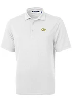 Cutter and Buck GA Tech Yellow Jackets Mens Virtue Eco Pique Short Sleeve Polo
