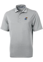 Cutter and Buck Kansas Jayhawks Mens Virtue Eco Pique Short Sleeve Polo