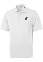 Cutter and Buck Kansas Jayhawks Mens Virtue Eco Pique Short Sleeve Polo