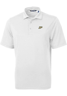 Mens Purdue Boilermakers Cutter and Buck Virtue Eco Pique Short Sleeve Polo Shirt