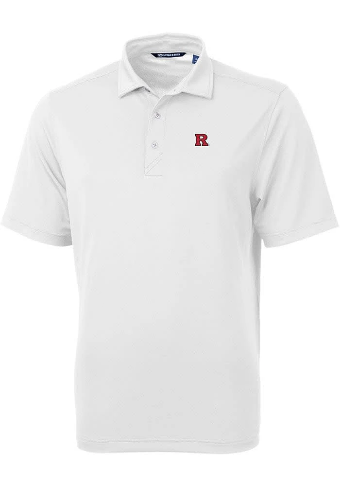 Mens Rutgers Scarlet Knights Cutter and Buck Virtue Eco Pique Short Sleeve Polo Shirt