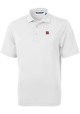 Mens Rutgers Scarlet Knights Cutter and Buck Virtue Eco Pique Short Sleeve Polo Shirt
