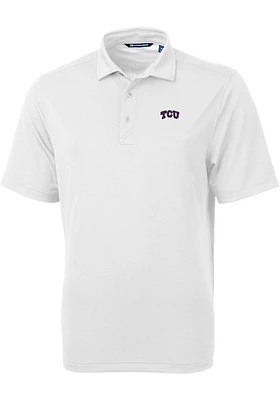 Cutter and Buck TCU Horned Frogs Mens Virtue Eco Pique Short Sleeve Polo